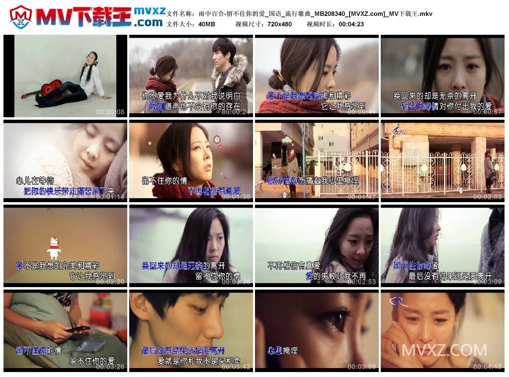 雨中百合-留不住你的爱_国语_流行歌曲_MB208340